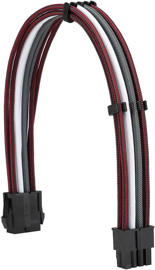 Alt view image 4 of 6 - FormulaMod Sleeve Extension Power Supply Cable Kit 18AWG ATX 24P+ EPS 8-P+PCI-E8-P with Combs for PSU to Motherboard/GPU (Red Black Grey White)