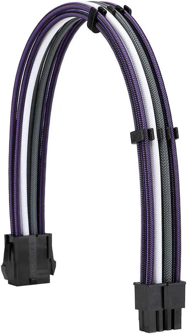 Alt view image 4 of 6 - FormulaMod Sleeve Extension Power Supply Cable Kit 18AWG ATX 24P+ EPS 8-P+PCI-E8-P with Combs for PSU to Motherboard/GPU (Purple Black Grey White)