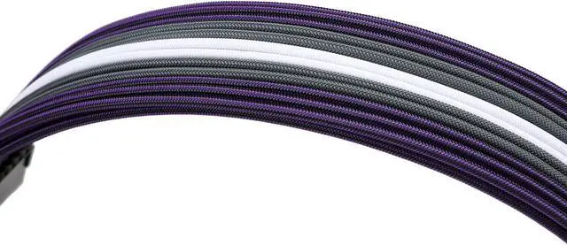 Alt view image 5 of 6 - FormulaMod Sleeve Extension Power Supply Cable Kit 18AWG ATX 24P+ EPS 8-P+PCI-E8-P with Combs for PSU to Motherboard/GPU (Purple Black Grey White)
