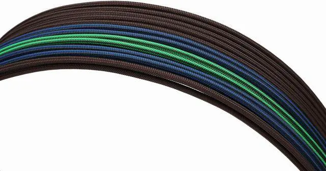 Alt view image 5 of 6 - FormulaMod Power Supply Sleeved Cable 18AWG ATX 24P+ EPS 8-P+PCI-E8-P PSU Extension Cable Kit 30cm Length with Cable Combs (Black-Blue Black-Green Brown)