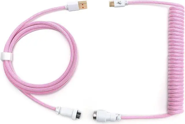 Main image of FormulaMod Custom Coiled Keyboard Cable for Type-C Mechanical Keyboard,Aviator USB Cable for Gaming Keyboard, Pro Double Sleeved Cable with Organizer Zipper Bag