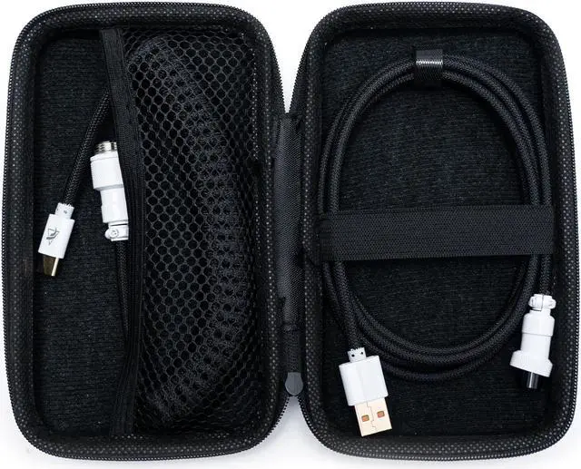 Alt view image 2 of 7 - FormulaMod Custom Coiled Keyboard Cable for Type-C Mechanical Keyboard,Aviator USB Cable for Gaming Keyboard, Pro Double Sleeved Cable with Organizer Zipper Bag