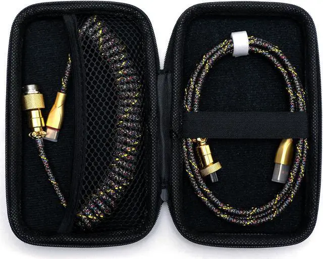 Alt view image 2 of 7 - FormulaMod Custom Coiled Keyboard Cable for Type-C Mechanical Keyboard,Aviator USB Cable for Gaming Keyboard, Pro Double Sleeved Cable with Organizer Zipper Bag