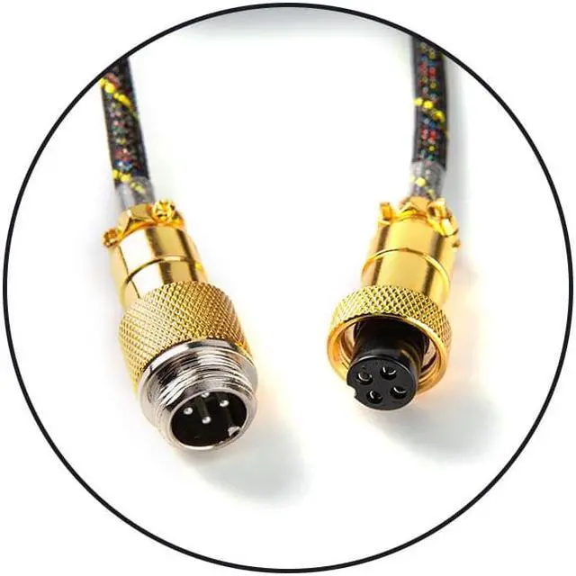 Alt view image 5 of 7 - FormulaMod Custom Coiled Keyboard Cable for Type-C Mechanical Keyboard,Aviator USB Cable for Gaming Keyboard, Pro Double Sleeved Cable with Organizer Zipper Bag
