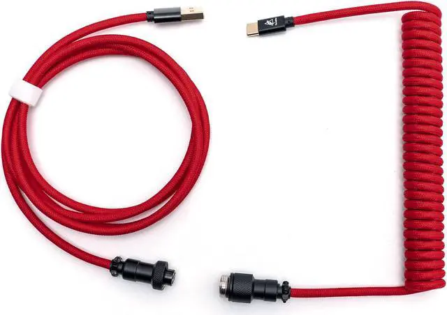 Main image of FormulaMod Custom Coiled Keyboard Cable for Type-C Mechanical Keyboard,Aviator USB Cable for Gaming Keyboard, Pro Double Sleeved Cable with Organizer Zipper Bag