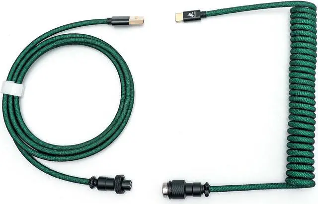 Main image of FormulaMod Custom Coiled Keyboard Cable for Type-C Mechanical Keyboard,Aviator USB Cable for Gaming Keyboard, Pro Double Sleeved Cable with Organizer Zipper Bag