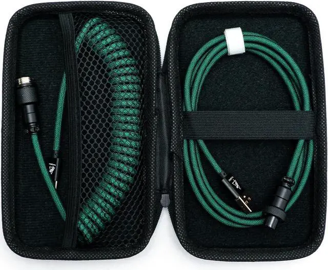 Alt view image 2 of 7 - FormulaMod Custom Coiled Keyboard Cable for Type-C Mechanical Keyboard,Aviator USB Cable for Gaming Keyboard, Pro Double Sleeved Cable with Organizer Zipper Bag