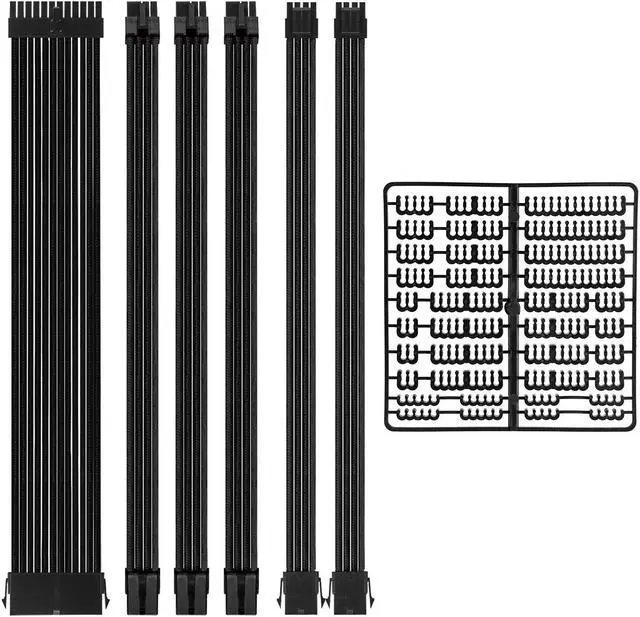 Main image of FormulaMod Advanced PSU Extension Cable Kit, Sleeved PSU Cable Combo, 300mm High Compatibility With Combs, ATX 24Pin / PCI-E GPU 8Pin / EPS CPU 8Pin, Fm-NCK1-I Black - Straight