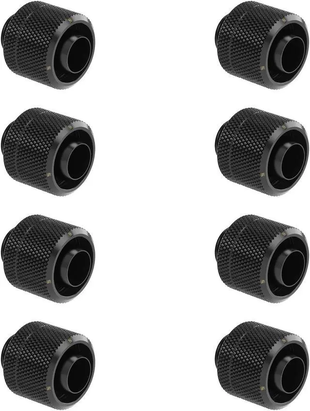 Main image of Barrow Soft Tube Fitting For 10x16mm (3/8"IDx5/8"OD) Tubing, Thread G1/4" Compression Tube Fitting For Water Cooling System, 8 Pack Black Kit THKN-3/8-V4