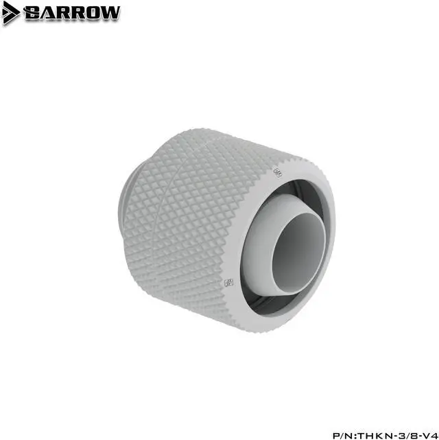 Alt view image 2 of 5 - Barrow Soft Tube Fitting For 10x16mm (3/8"IDx5/8"OD) Tubing, Thread G1/4" Compression Tube Fitting For Water Cooling System, 8 Pack White Kit THKN-3/8-V4