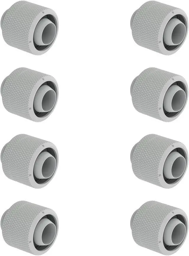 Main image of Barrow Soft Tube Fitting For 10x16mm (3/8"IDx5/8"OD) Tubing, Thread G1/4" Compression Tube Fitting For Water Cooling System, 8 Pack White Kit THKN-3/8-V4