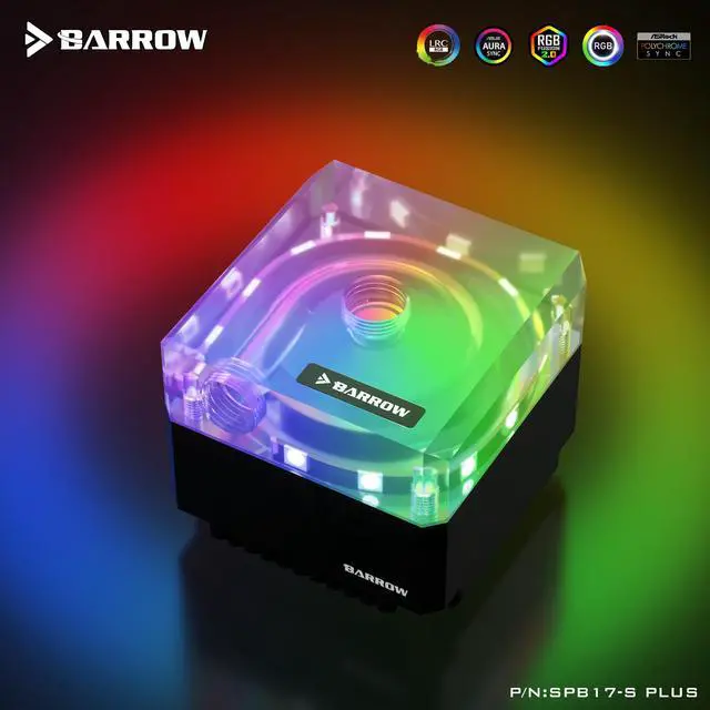 Alt view image 2 of 7 - Barrow PLUS Version 17W PWM Pump, LRC 2.0(A-RGB) PWM/Manual Speed Control Pump With Metal Cooling Cover, Black SPB17-S PLUS
