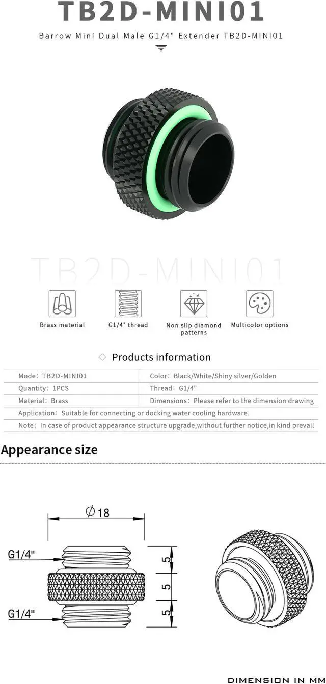 Alt view image 5 of 7 - Barrow Soft Tube Fitting Kit, Include 10x13mm (3/8"IDx1/2"OD) Tubing & Tube Fitting & Tube Cutter, Thread G1/4" Compression Tube Fitting AIO Kit For Water Cooling System, 10x13 White Kit