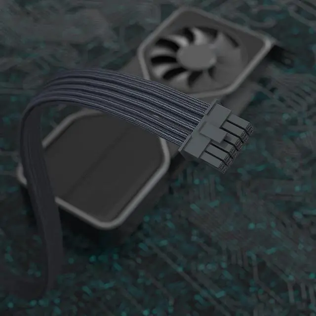 Alt view image 5 of 7 - FormulaMod PCIe 5.0 16pin(12+4pin) Sleeved Modular Cable, 12VHPWR Male To Male Power Cable, 600W 16AWG PSU Cable, With 12+4pin Dedicated Comb, White