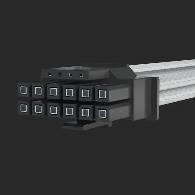 Alt view image 7 of 7 - FormulaMod PCIe 5.0 16pin(12+4pin) Sleeved Modular Cable, 12VHPWR Male To Male Power Cable, 600W 16AWG PSU Cable, With 12+4pin Dedicated Comb, White