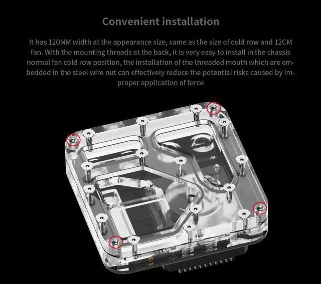 Alt view image 4 of 7 - Barrow Universal Type Distro Plate, Use The Installation Space Of The Radiator To Fix, Black White Style Acrylic Material, Waterway Board For Water Cooling System, DC17-SDB 120 Black