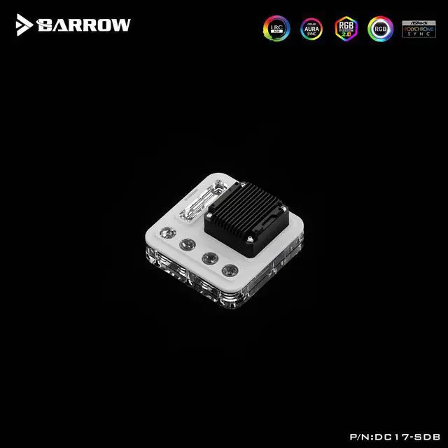 Main image of Barrow Universal Type Distro Plate, Use The Installation Space Of The Radiator To Fix, Black White Style Acrylic Material, Waterway Board For Water Cooling System, DC17-SDB 120 White
