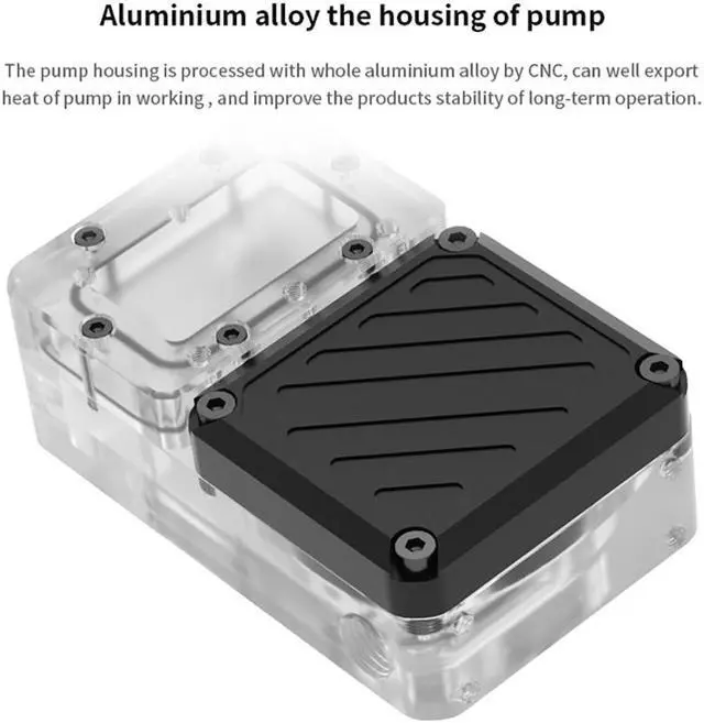 Alt view image 5 of 7 - Barrow DC12V 10W PWM Water Cooler Integrated Pump Water Tank For ITX Case MINI Pump Reservoir Water Cooling System, SPD10-T