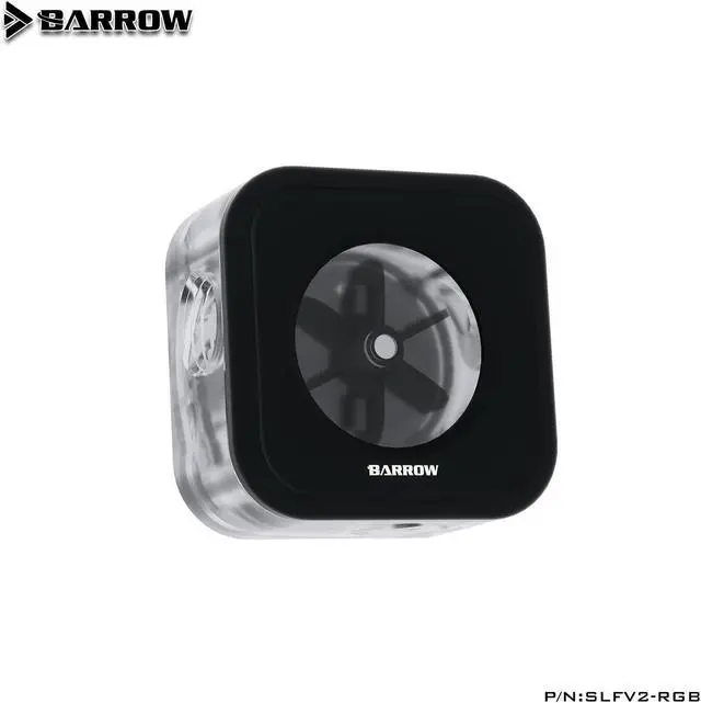Main image of Barrow Aluminum Alloy Panel, Water Flow Meter LRC2.0(5v 3pin) Lighting System Multiple Blade Colors, For Water Cooling, SLFV2-RGB Black