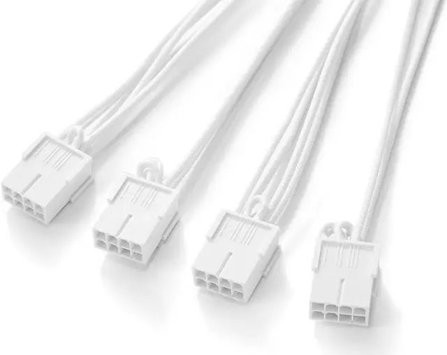 Alt view image 6 of 6 - FormulaMod 16AWG RTX 4090 4080 4070TI 3090Ti16Pin(12+4) to 4x8Pin PCI-E 5.0 Sleeved Extension Cable,12Pin to 4x8Pin, 17.7 inch with Cable Combs White