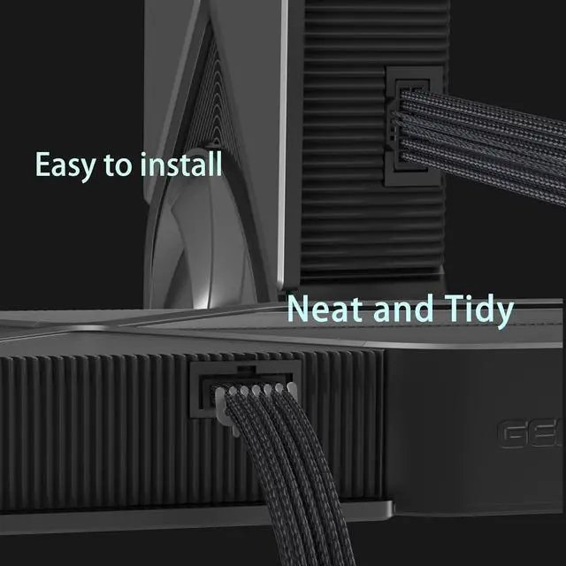 Alt view image 4 of 5 - FormulaMod 16AWG RTX 4090 4080 4070TI 3090Ti16Pin(12+4) to 4x8Pin PCI-E 5.0 Sleeved Extension Cable,12Pin to 4x8Pin, 17.7 inch with Cable Combs Pink