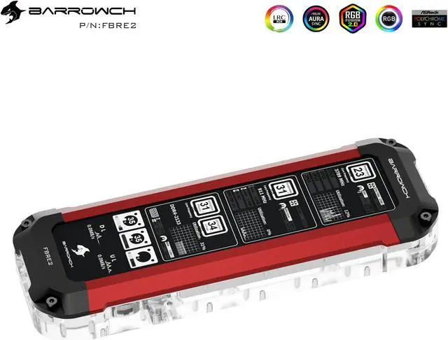 Main image of Barrowch FBRE2 Reservoir With Extended Display Screen, 8.8-inch Reservoir, DIY Water Cooling Accessories Real Time Monitoring Red
