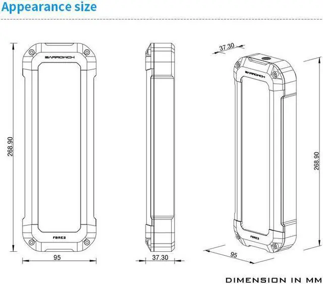 Alt view image 5 of 7 - Barrowch FBRE2 Reservoir With Extended Display Screen, 8.8-inch Reservoir, DIY Water Cooling Accessories Real Time Monitoring Gray
