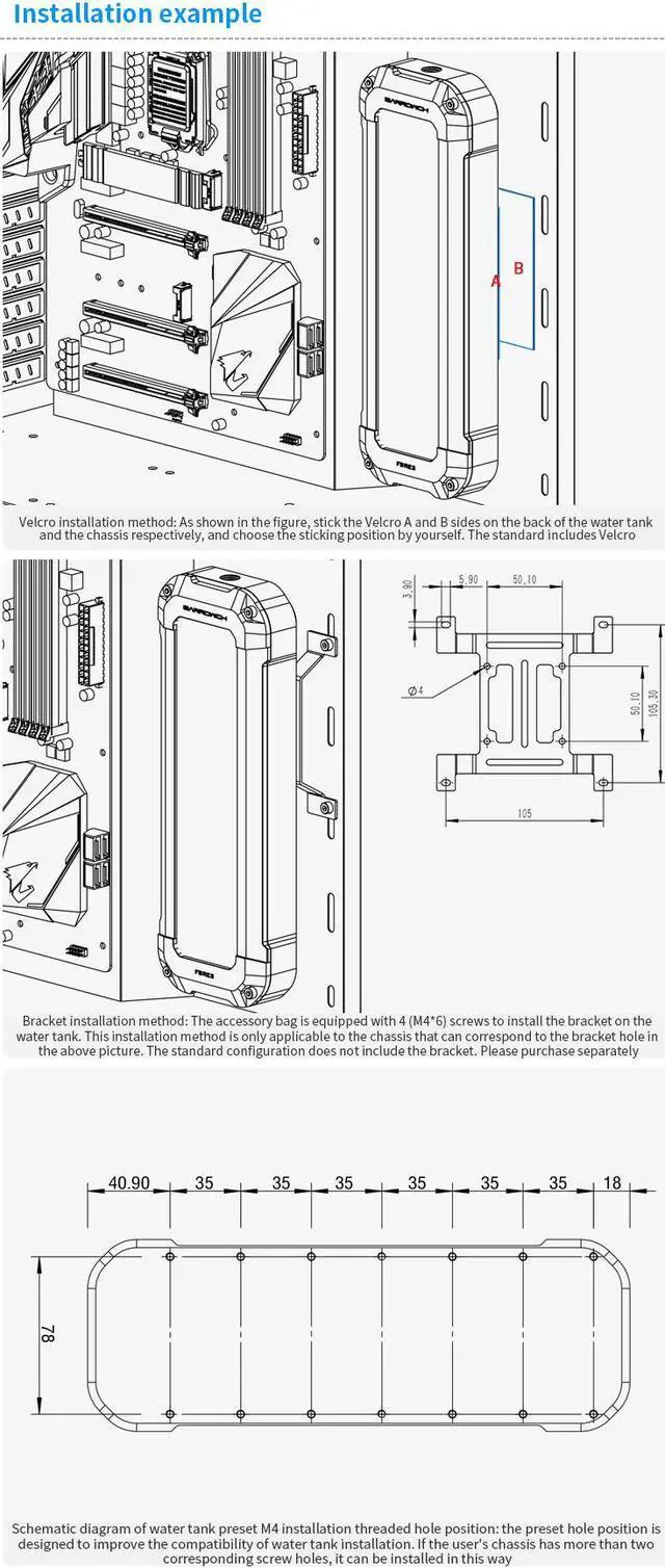 Alt view image 6 of 7 - Barrowch FBRE2 Reservoir With Extended Display Screen, 8.8-inch Reservoir, DIY Water Cooling Accessories Real Time Monitoring Gray