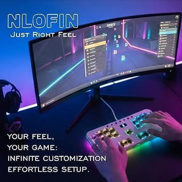 Alt view image 4 of 4 - NLOFIN Exploration Series Leverless 17 Keyboard Full-Button Stickless Controller, Aluminum Alloy Music Gaming Keyboard, Three Game Modes to Switch Between, Multiple Colors Available, NLHX-ET17-01