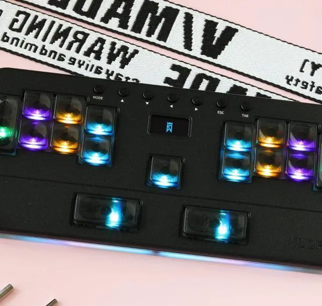 Alt view image 3 of 4 - NLOFIN Exploration Series Leverless 17 Keyboard Full-Button Stickless Controller, Aluminum Alloy Music Gaming Keyboard, Three Game Modes to Switch Between, Multiple Colors Available, NLHX-ET17-01
