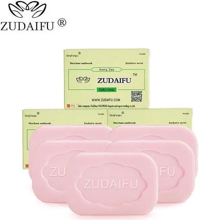 Alt view image 4 of 7 - 10 Pieces ZuDaiFu Sulfur Soap Herbal Antibacterial Soap Antiphlogistic Psoriasis Eczema Treatment Skin Rash