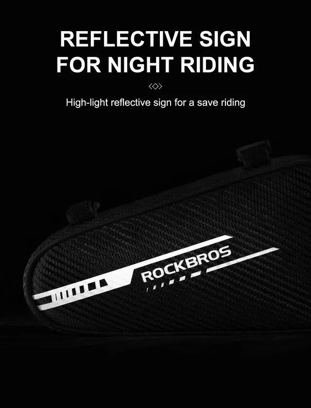 Alt view image 6 of 7 - ROCK BROS Bike Bicycle Triangle Bag Bike Storage Bag Bicycle Frame Pouch Bag for MTB Road Bike Cycling Bike Accessories