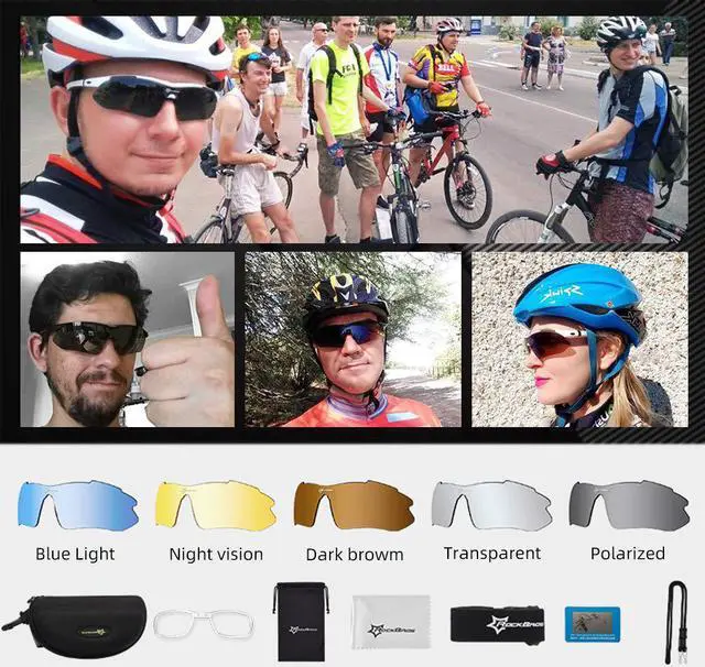 Alt view image 5 of 6 - RockBros Polarized Sports Sunglasses UV Protection Cycling Glasses Outdoor Black