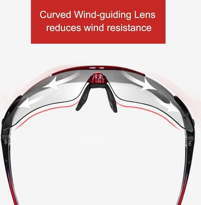 Alt view image 4 of 7 - ROCKBROS Sunglasses Photochromic for Men Running Fishing Biking Sunglasses UV Protection Glasses Black/Red