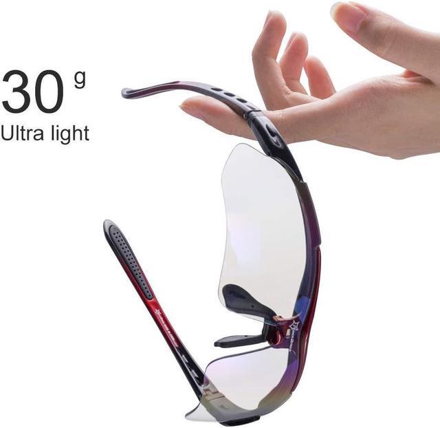 Alt view image 6 of 7 - ROCKBROS Sunglasses Photochromic for Men Running Fishing Biking Sunglasses UV Protection Glasses Black/Red