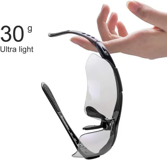 Alt view image 6 of 7 - ROCKBROS Sunglasses Photochromic for Men Running Fishing Biking Sunglasses UV Protection Glasses Black
