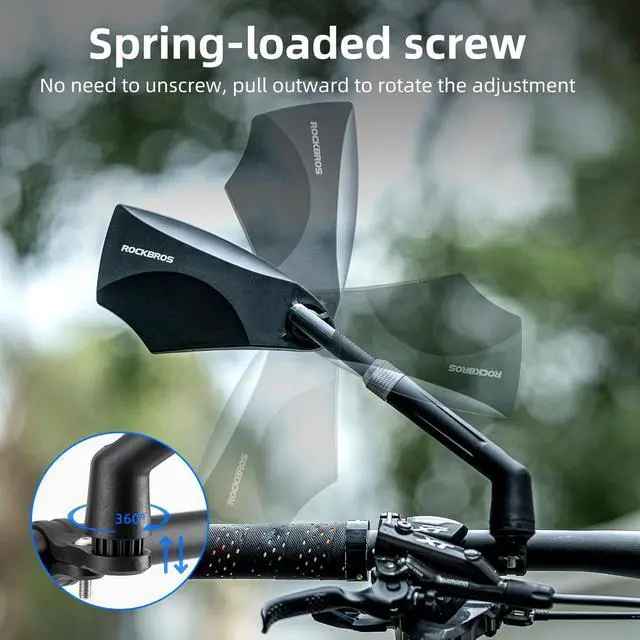 Alt view image 4 of 7 - ROCKBROS 2023 Newest Handlebar Bike Mirror Adjustable Safe Rear View Mirror Anti-glare Lens Scratch Resistant Glass Lens 360 Degree Flat Rotation Bike Accessories Suitable For 21-24mm Handlebar