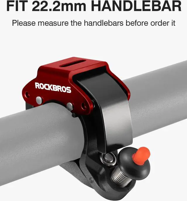 Alt view image 7 of 7 - ROCKBROS Bike Bells Hidden MTB Bells Bicycle Bells for 22.2mm Handlebars, More than 100dB, Clear & Long Sound Ringer, Mountain Bike, Scooter, Youth Bike Red