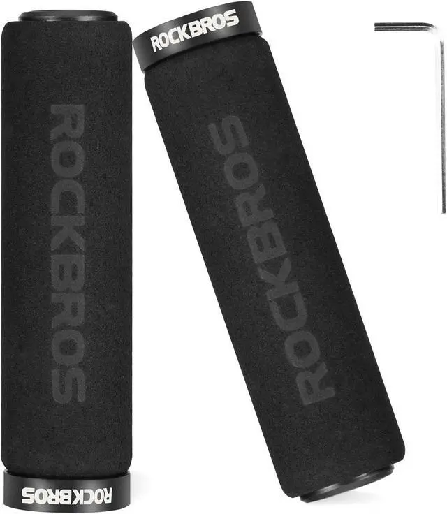 Main image of ROCKBROS Bike Grips Foam Single Lock on Bicycle Handle Bar Soft Comfortable Non-Slip Bike Handle Grips for BMX Mountain MTB Beach Cruiser Scooter