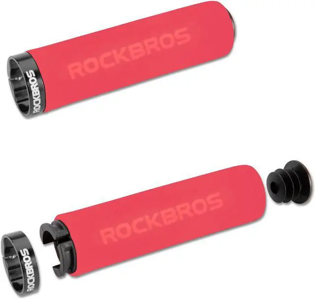 Alt view image 5 of 5 - ROCKBROS Bike Grips Foam Single Lock on Bicycle Handle Bar Soft Comfortable Non-Slip Bike Handle Grips for BMX Mountain MTB Beach Cruiser Scooter Red Black lock
