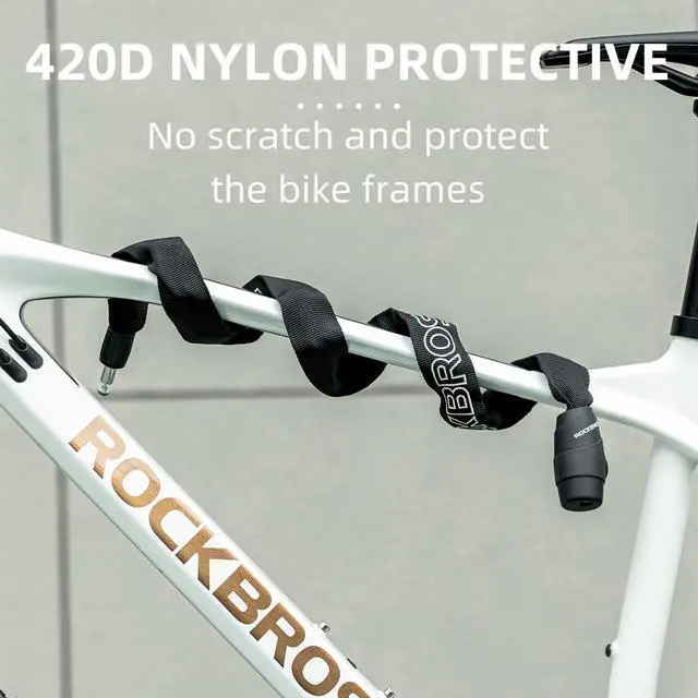 Alt view image 7 of 7 - ROCKBROS Bike Lock Chain Bicycle Lock, Heavy Duty Anti Theft, 3 Ft Long, 5mm Thick Bike Chain Lock with Key Set, Cut Proof Security Scooter Lock Commuter Lock for Door, Gate, Fence, Grill
