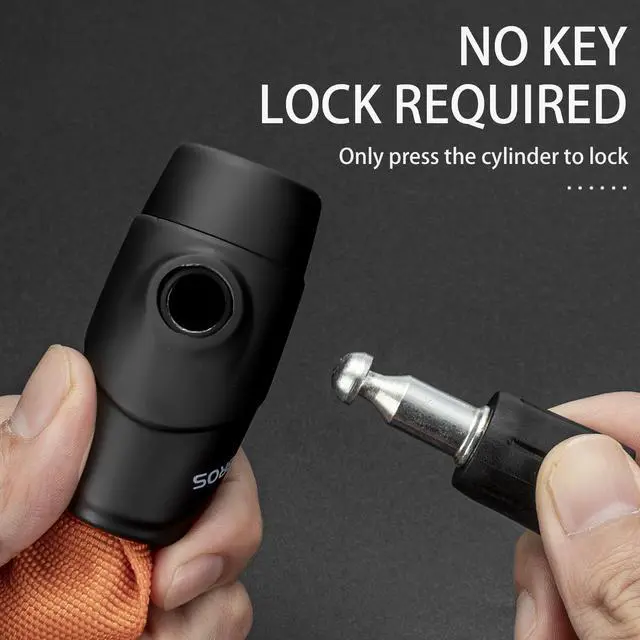 Alt view image 5 of 7 - ROCKBROS Bike Lock Chain Bicycle Lock, Heavy Duty Anti Theft, 3 Ft Long, 5mm Thick Bike Chain Lock with Key Set, Cut Proof Security Scooter Lock Commuter Lock for Door, Gate, Fence, Grill Orange