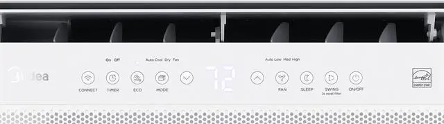 Alt view image 9 of 13 - Midea 8,000 BTU U-Shaped Smart Inverter Window Air ConditionerCools up to 350 Sq. Ft., Ultra Quiet with Open Window Flexibility, Works with Alexa/Google Assistant, 35% Energy Savings, Remote Control
