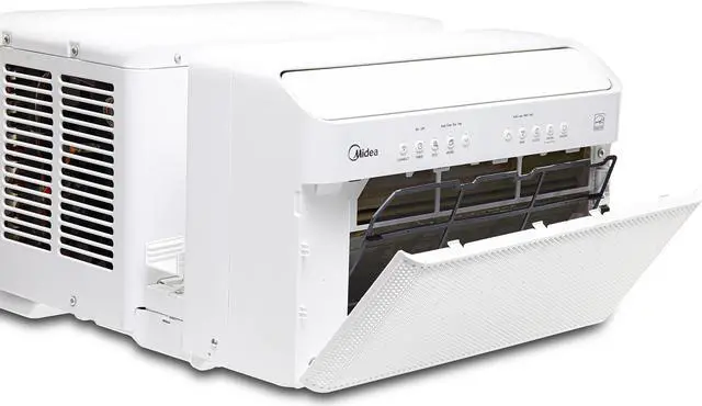 Alt view image 10 of 13 - Midea 8,000 BTU U-Shaped Smart Inverter Window Air ConditionerCools up to 350 Sq. Ft., Ultra Quiet with Open Window Flexibility, Works with Alexa/Google Assistant, 35% Energy Savings, Remote Control