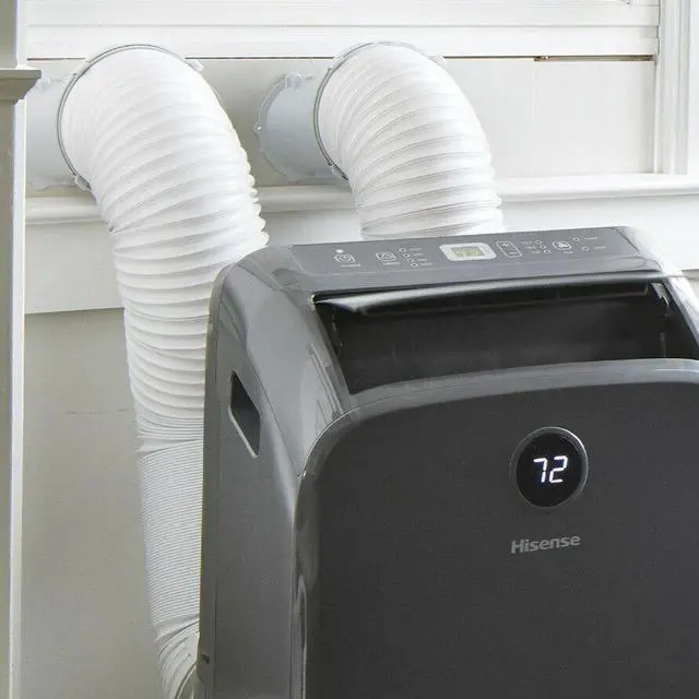Alt view image 7 of 7 - Hisense 10,000 BTU DOE 700 sq. ft. Dual Hose Portable Air Conditioner with Heat