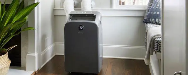 Alt view image 6 of 7 - Hisense 10,000 BTU DOE 700 sq. ft. Dual Hose Portable Air Conditioner with Heat