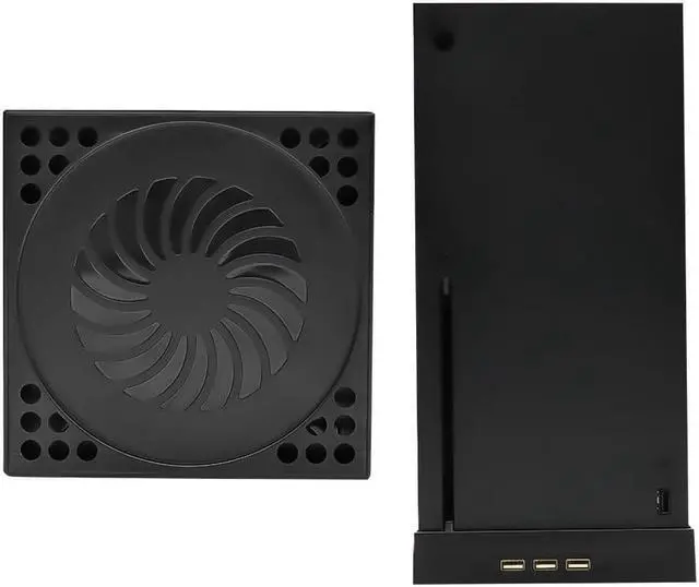 Alt view image 6 of 7 - Cooling Fan for Xbox Series X with 3 USB Port Xbox Series X External Cooler Turbo Temperature Control Fan Console Standing Mount Cooling System
