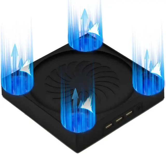 Alt view image 3 of 7 - Cooling Fan for Xbox Series X with 3 USB Port Xbox Series X External Cooler Turbo Temperature Control Fan Console Standing Mount Cooling System