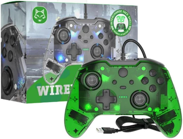 LED Wired Game Controller - RGB Colors Lights - USB Connector - Audio ...