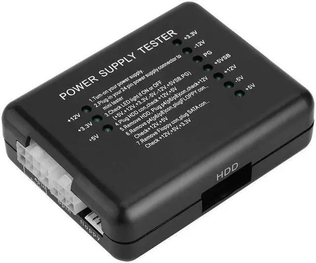 Alt view image 5 of 5 - PC Computer 20/24 Pin Power Supply Tester With PSU ATX SATA HDD Connectors